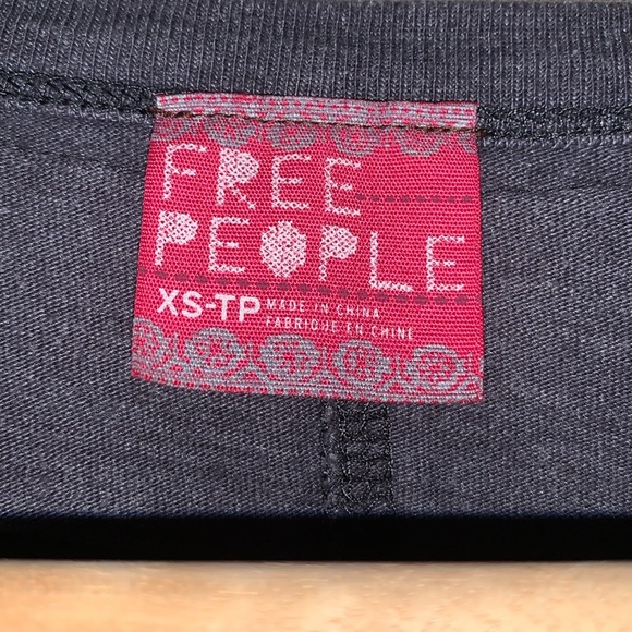 Free People Gray Henley Patchwork  Top - Picture 3 of 6